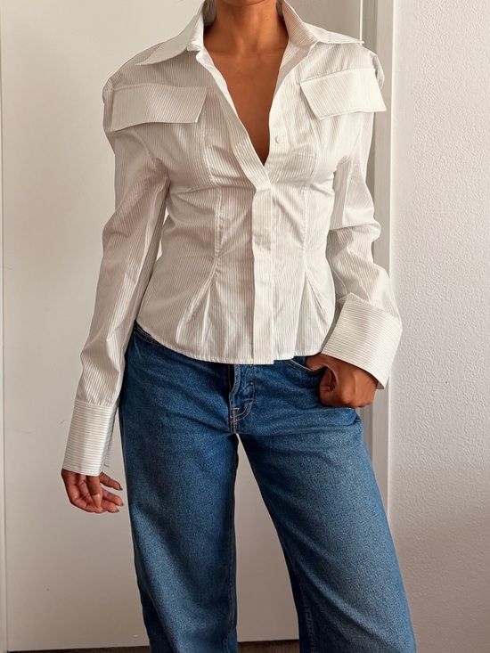 Jacquemus Tops - Jacquemus "La Chemise Poche" Striped Architectural Blouse – NWT